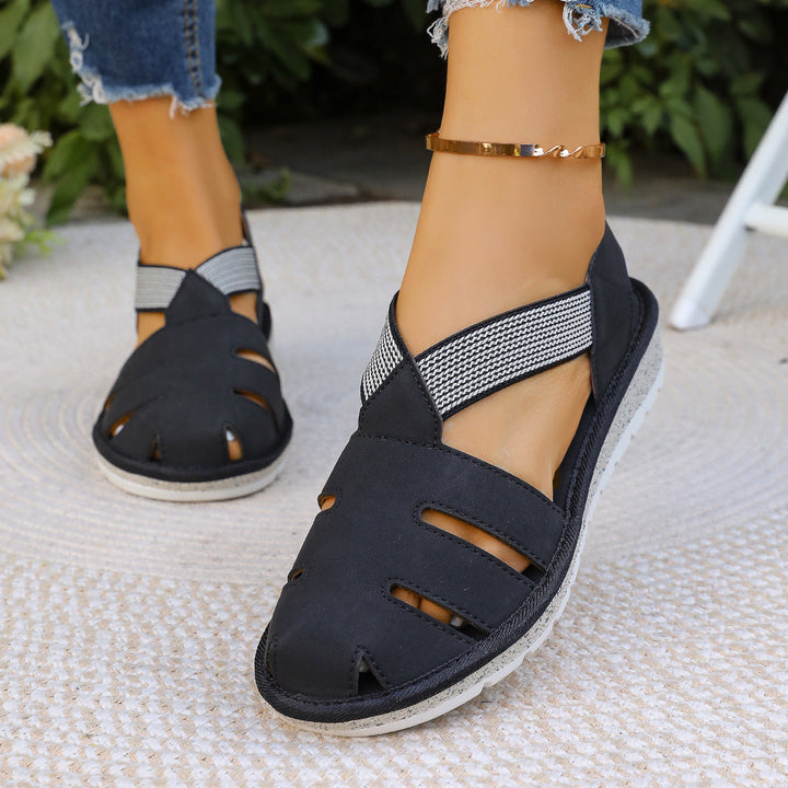 Damen Atmungsaktive Freizeitsandalen mit elastischen Riemen und ergonomischem Fußbett Drune
