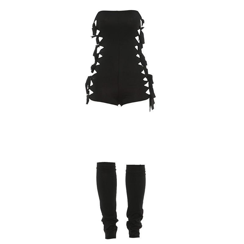 Damen Shorts-Einteiler mit elegantem Riemen-Design Drune