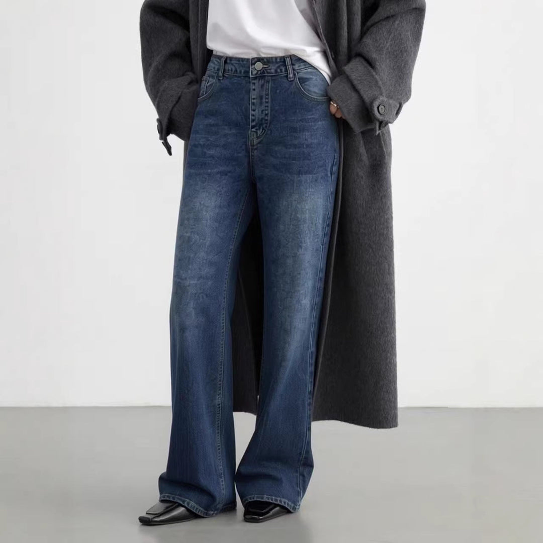Herren lässige Bootcut Jeans mit modernen Waschungen Drune