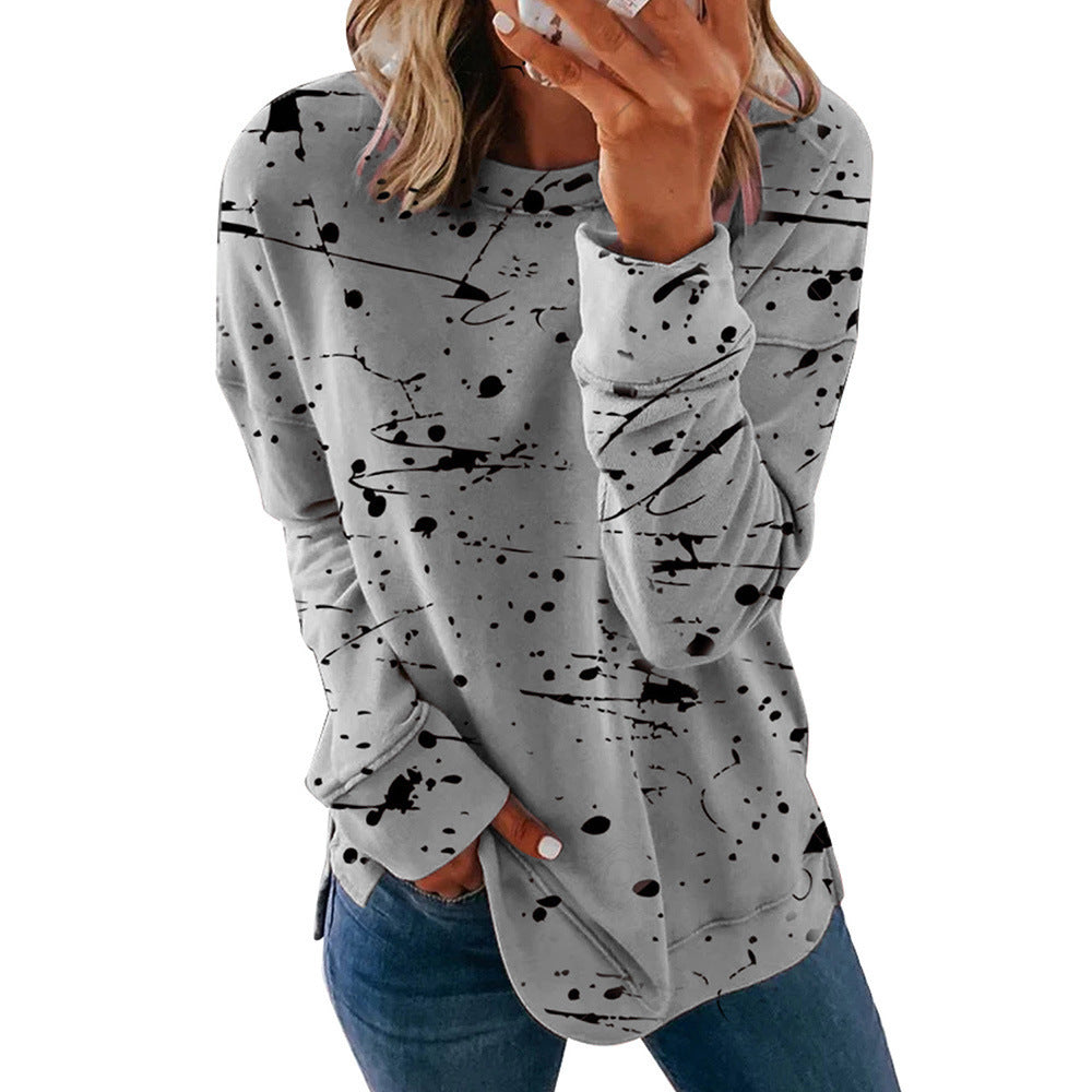 Damen Kreatives Sweatshirt mit Farbklecks-Design Drune