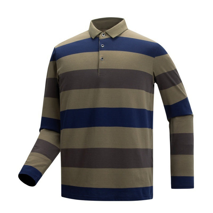Herren Langarm-Polo-Shirt mit Streifen Drune