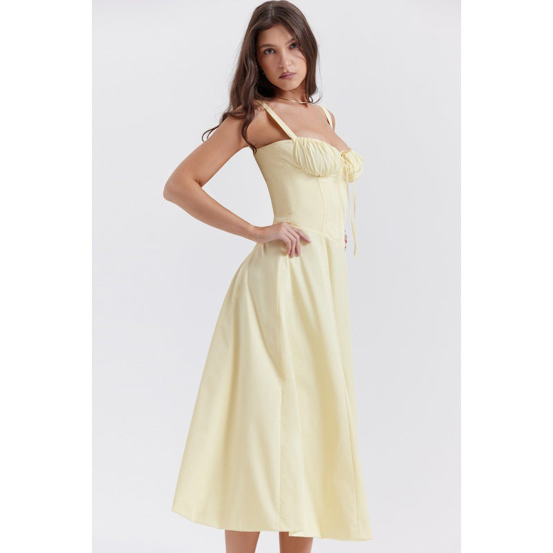 Damen Maxikleid mit floralem Design und elegantem Schlitz Drune