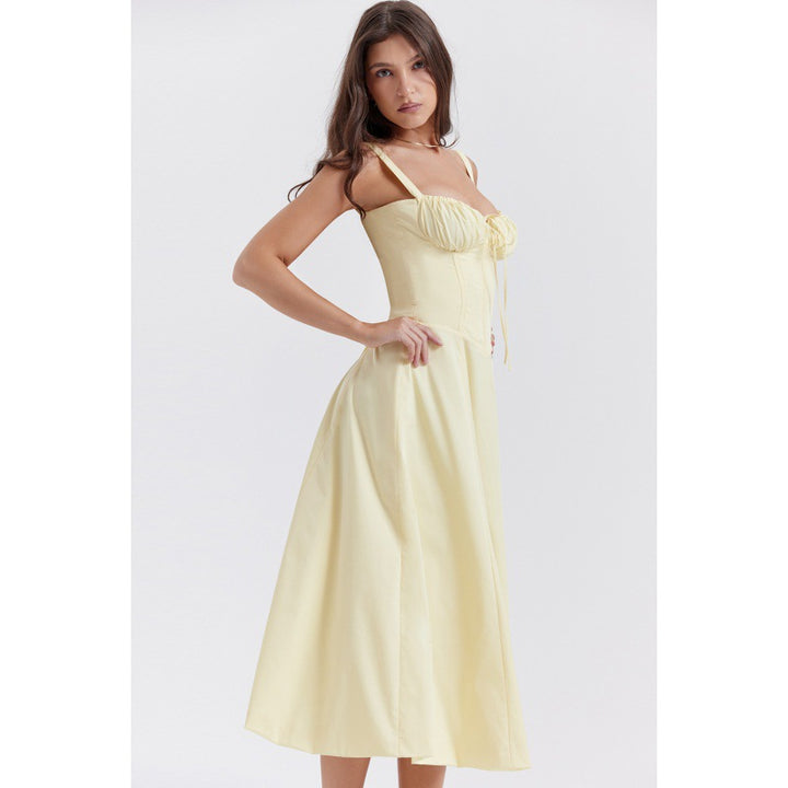 Damen Maxikleid mit floralem Design und elegantem Schlitz Drune