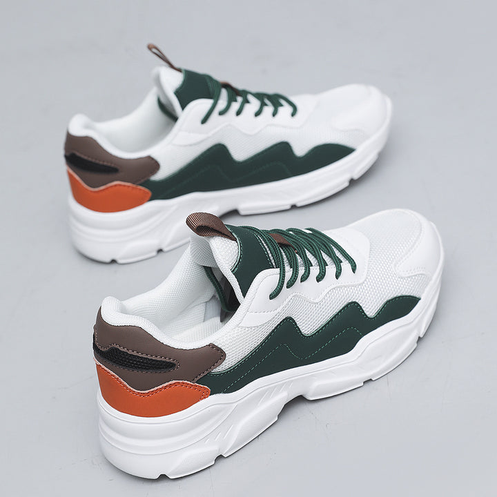 Unisex nan Plateau-Sneaker mit atmungsaktivem Mesh-Obermaterial, gepolsterter Fersenkappe und profilierter Gummilaufsohle Drune