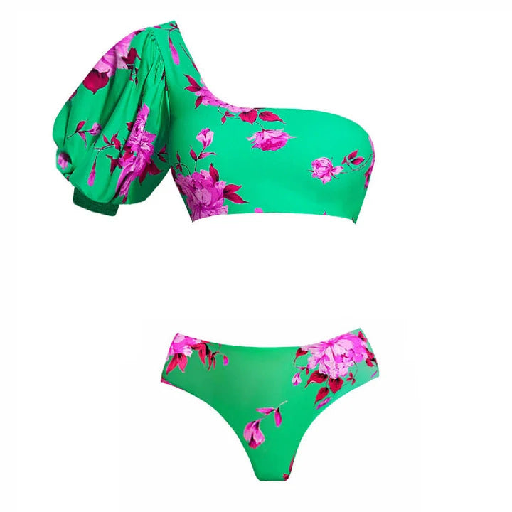 Damen Zweiteiler Badeanzug mit floralem Design Drune