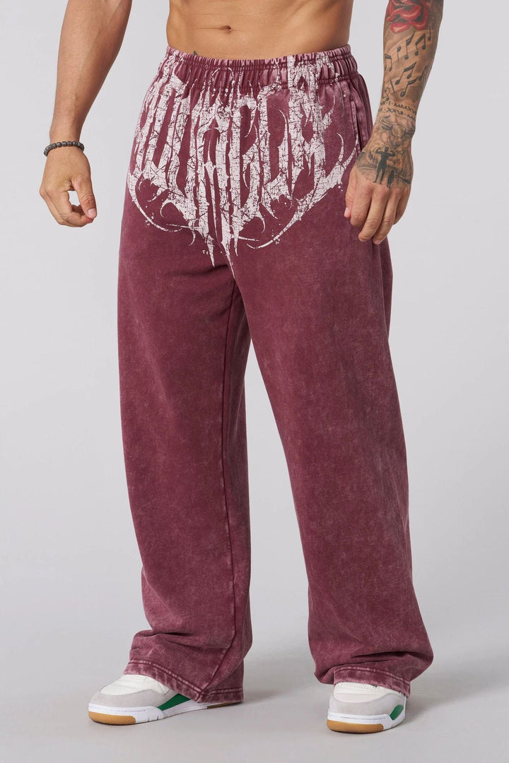 Herren nan weiche gewaschene Jogginghose mit weitem Schnitt und elastischem Bund Drune