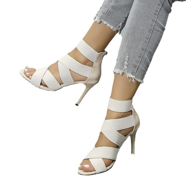Damen High-Heel-Sandaletten mit eleganten Riemen und komfortablem Plateau Drune