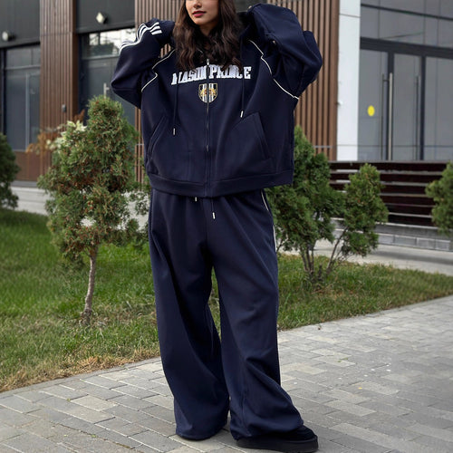 Damen Lässiger und modischer Sweatsuit mit Kapuze Drune