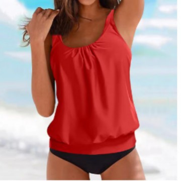 Damen lässiges Top mit gerafftem Saum Drune