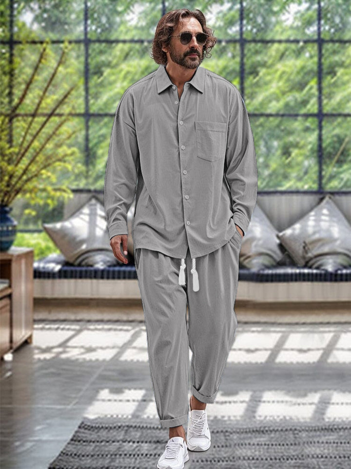 Herren Freizeitanzug im modernen Oversize-Schnitt mit hochwertiger Baumwollmischung Drune