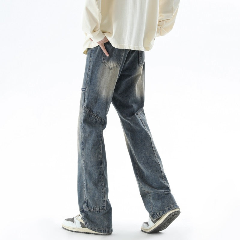 Herren Bequeme und lässige weite Denim-Hose Drune