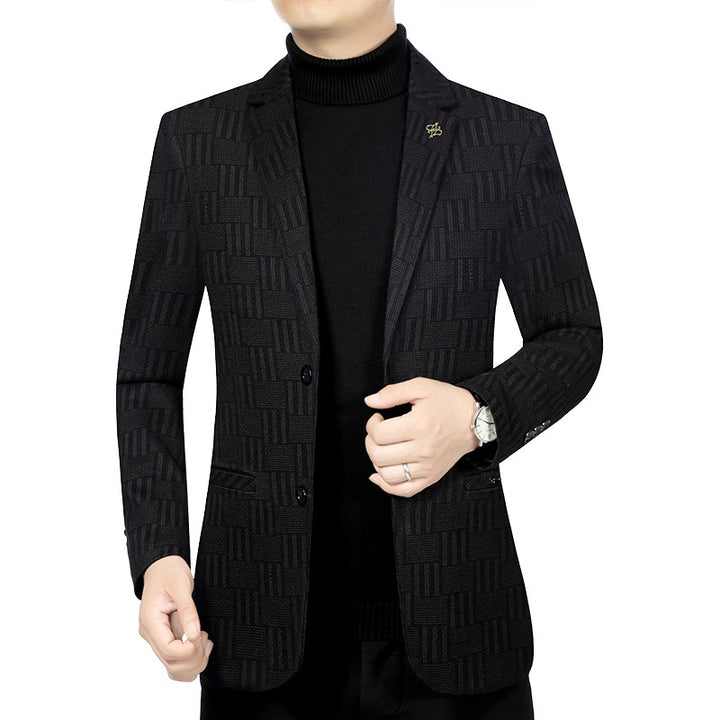 Herren Modernes Einreihiges City-Blazer mit aufgesetzten Taschen und leichter Halbfütterung Drune