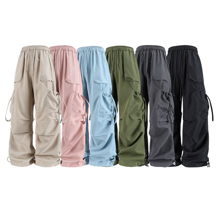 Herren Oversized Cargo‑Bundhose im Baggy‑Utility‑Cut mit Elastikbund, Klapptaschen und verstellbaren Saumabschlüssen Drune