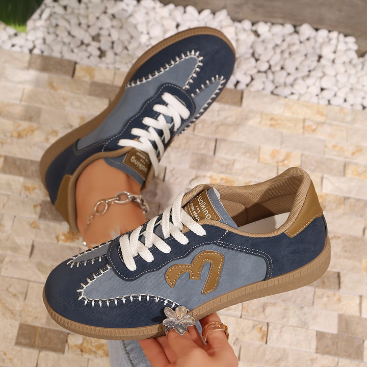 Damen Retro-Sneaker mit Gumsohle und gepolsterter Innensohle Drune