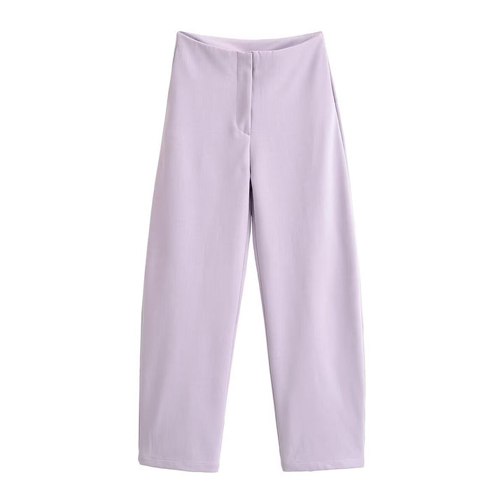 Damen Zweiteiliges Neopren‑Optik Freizeitset mit Cropped‑Blouson und High‑Waist‑Hose Drune