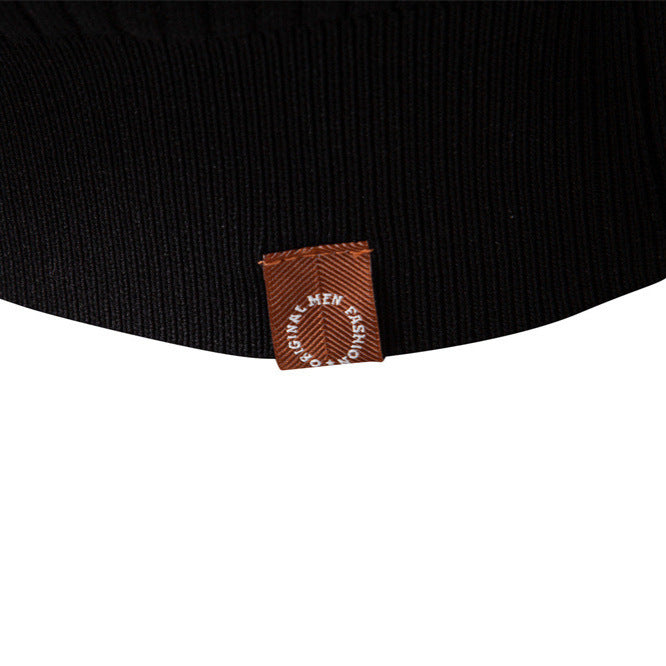 Herren nan gerippter Langarm-Henleypullover mit Stehkragen, feinem Rippstrick und schmaler Passform Drune