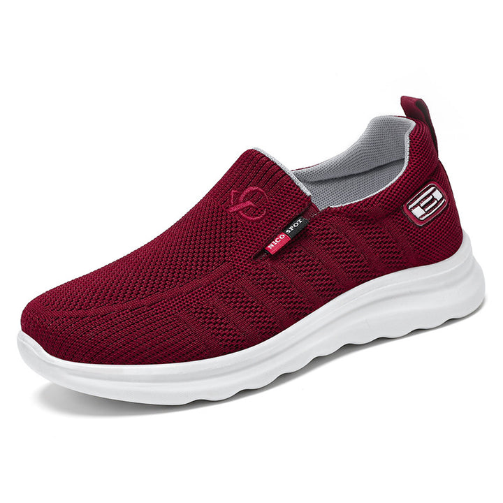 Herren nan atmungsaktiver gestrickter Slip-On Sneaker mit elastischem Einstieg und stoßdämpfender EVA-Zwischensohle Drune