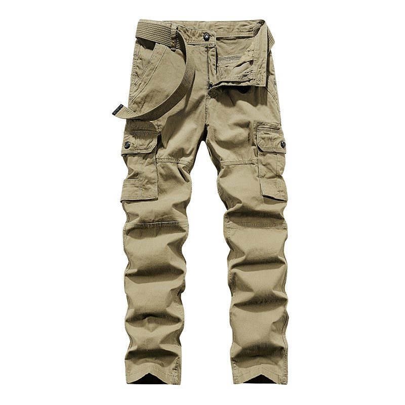 Herren Multifunktionale Canvas‑Cargo‑Hose mit Kniefalten und Mehrfach‑Taschen Drune