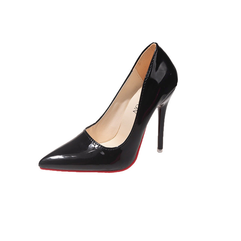 Damen Klassische High Heels mit spitz zulaufendem Design und hochglänzender Oberfläche Drune