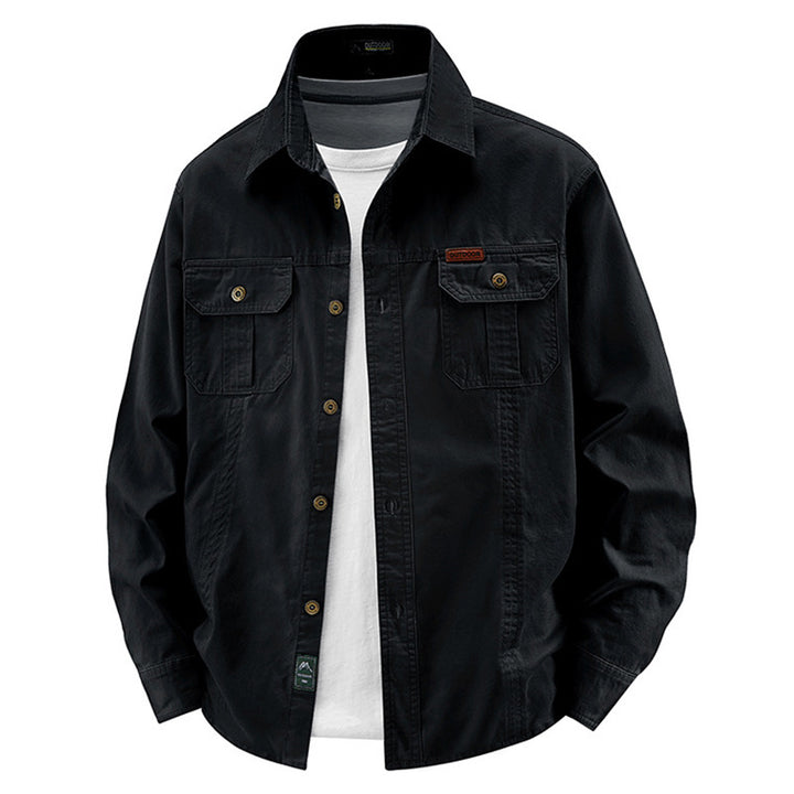 Herren  leichte Baumwolle Utility Overshirt mit Klappbrusttaschen Drune