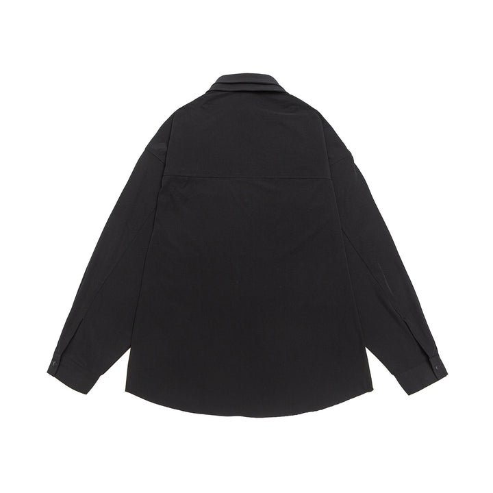 Unisex Oversize Hemdjacke mit Druckknopf‑Front und aufgesetzter Brusttasche Drune