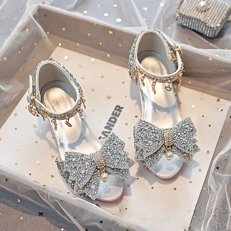 Mädchen Elegante und funkelnde Sandalen mit großen Schleifen Drune