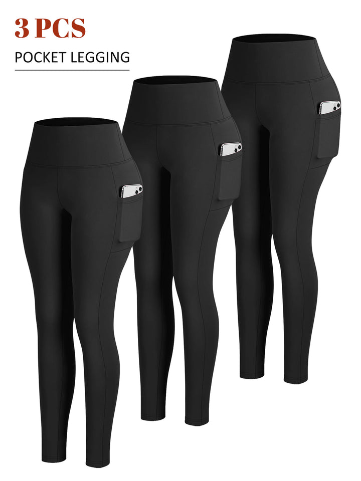 Damen Knöchelhohe Sportleggings mit hohem Bund und seitlicher Smartphone-Tasche Drune