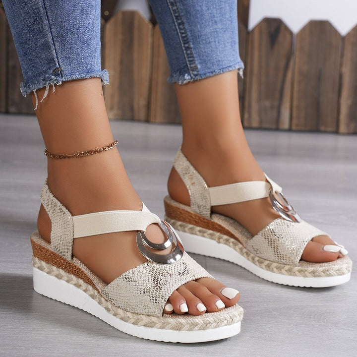 Damen Dekorative Keilsandalen Drune