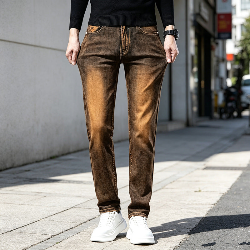 Herren Slim-Fit Jeans mit modischem Used-Look Drune