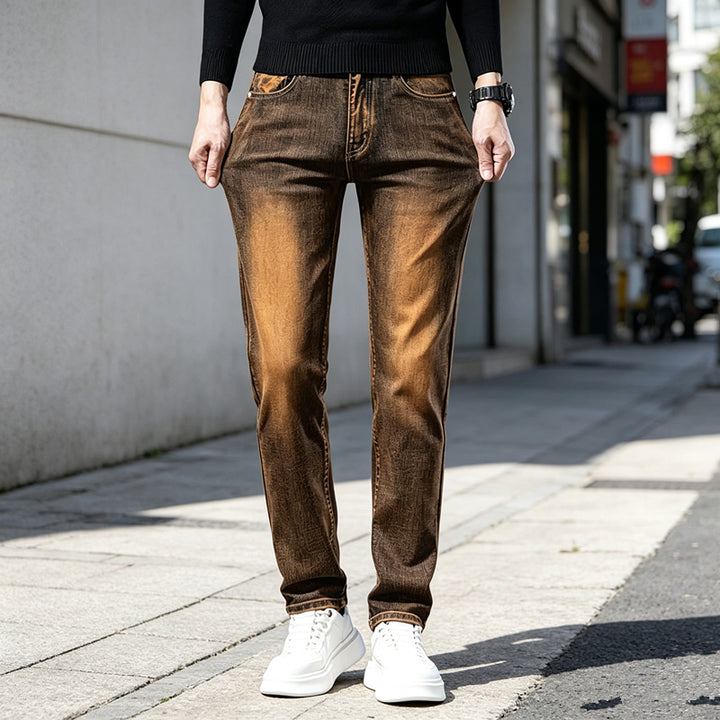 Herren Slim-Fit Jeans mit modischem Used-Look Drune