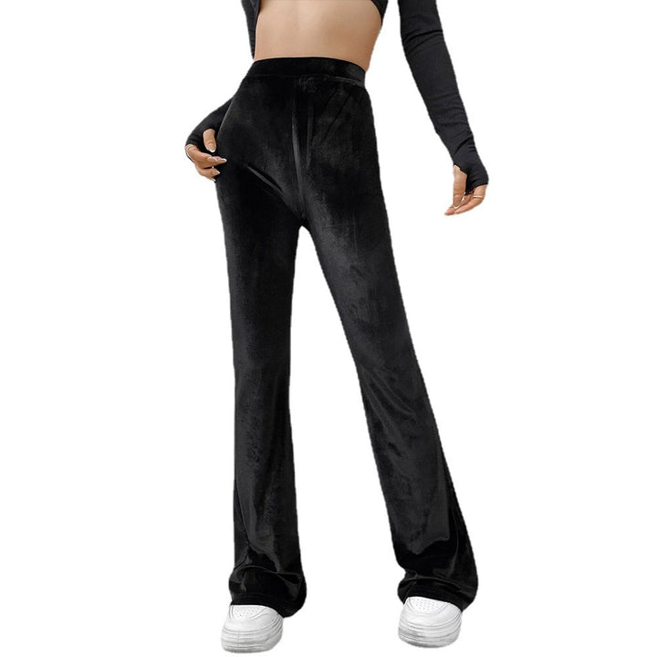 Damen samtige Highwaist‑Schlaghose mit weitem Bein und sculptender Passform Drune
