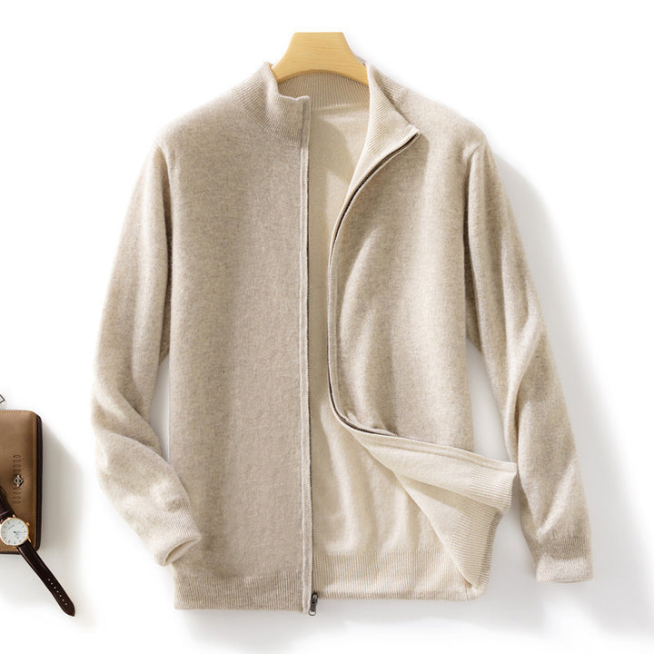 Damen Kurzgeschnittener Zip‑Strickcardigan mit Stehkragen und kaschmirähnlicher Weichheit Drune