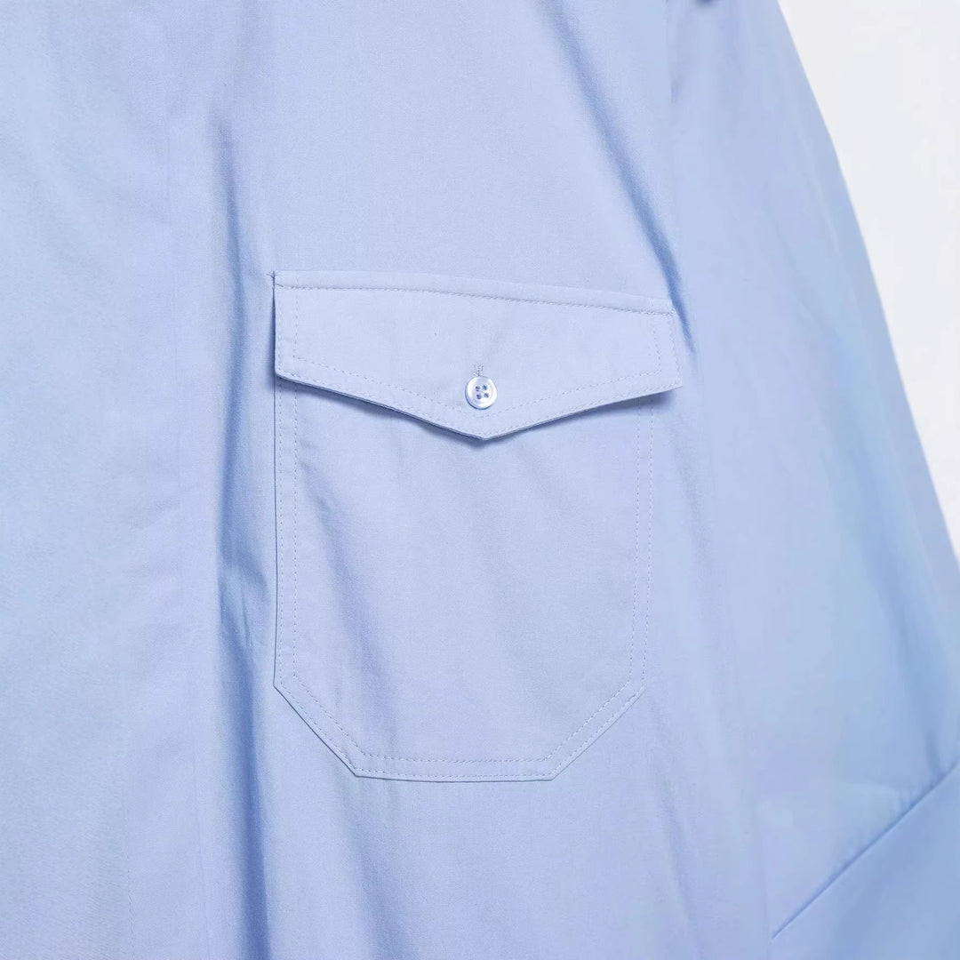 Damen Oversized Hemdbluse mit Epauletten und aufgesetzten Brusttaschen Drune