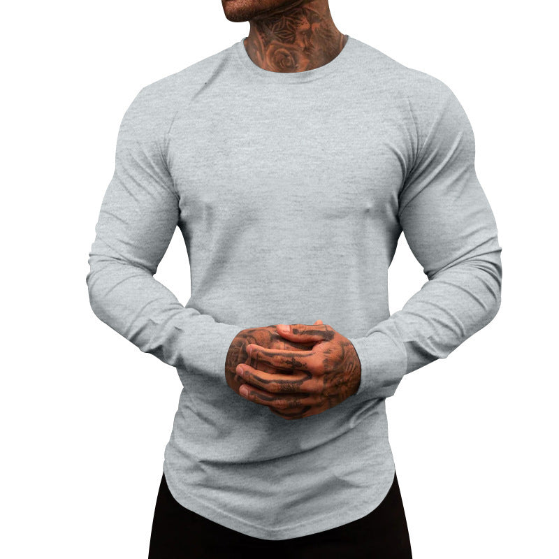 Herren Langarmshirt aus weichem, elastischem Baumwollmix mit Rundhalsausschnitt Drune
