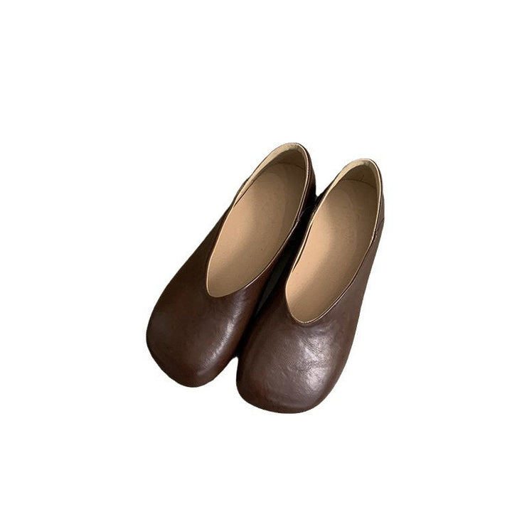 Damen Ballerina-Pantoletten mit weichem Leder und bequemem Fußbett Drune