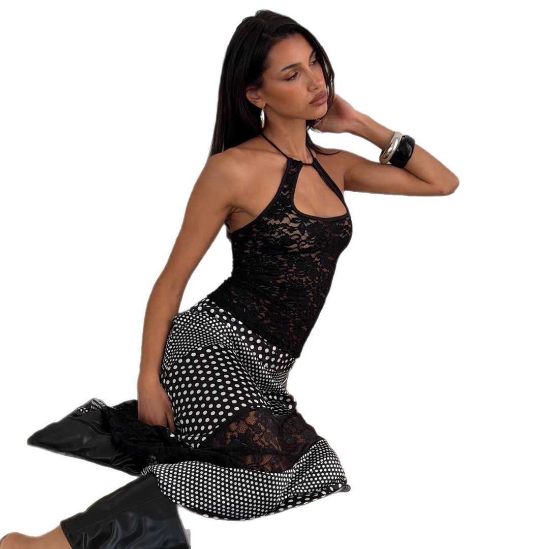 Damen Spitzen-Crop-Top mit raffiniertem Halterdesign Drune