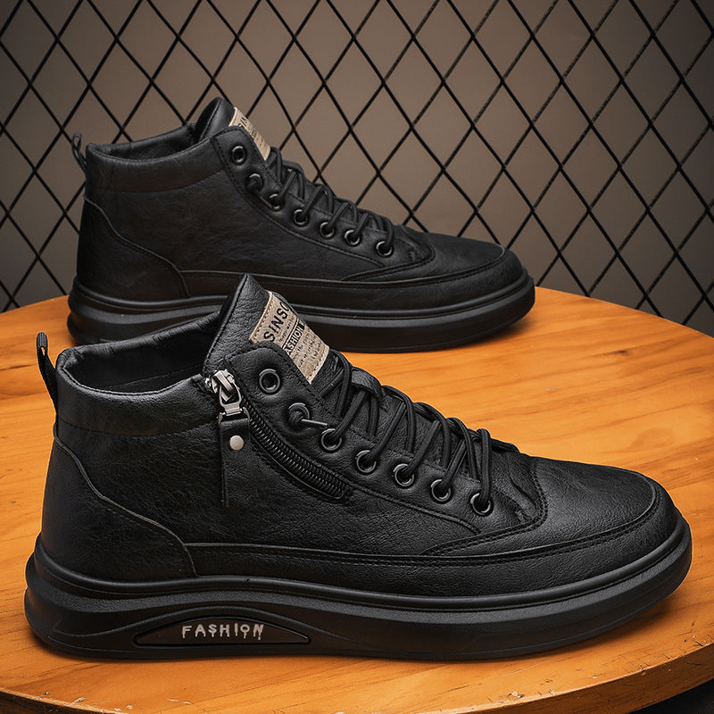 Damen Hohe modische Sneakers mit Detailreißverschluss und bequemer Sohle Drune