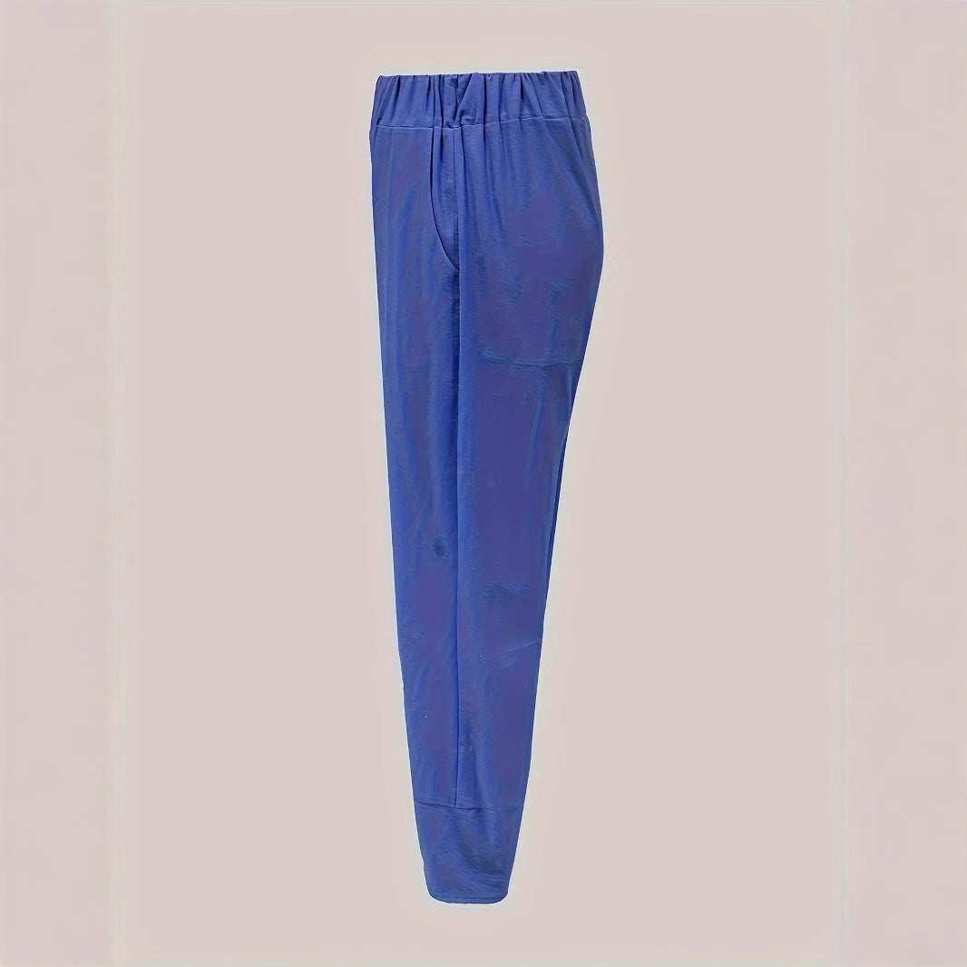 Damen weite Sommerhose mit eleganten Schnittdetails und elastischem Bund Drune