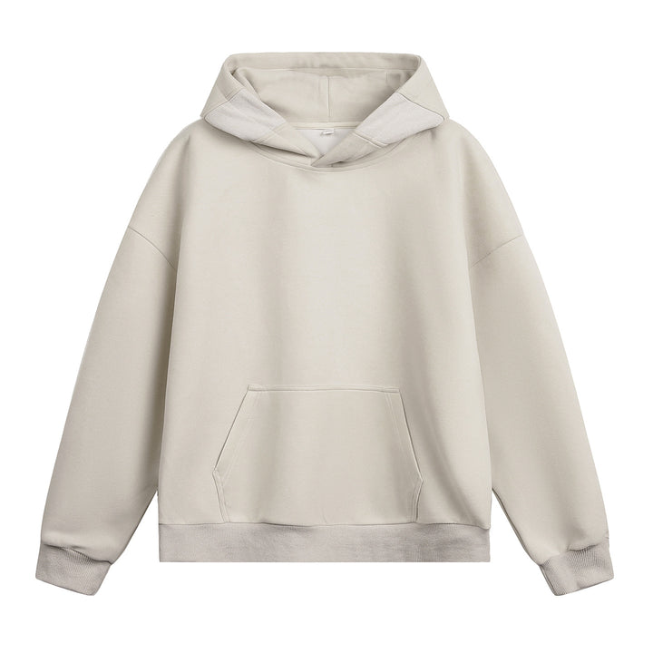 Unisex Oversize-Kapuzenpullover ohne Kordel mit Kängurutasche und Raglanärmeln Drune