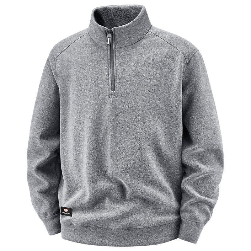 Herren Atmungsaktiver Microfleece-Halbreißverschluss-Pullover mit Stehkragen und Raglanärmeln Drune