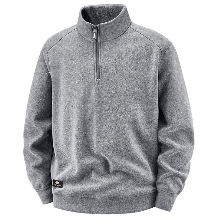 Herren Atmungsaktiver Microfleece-Halbreißverschluss-Pullover mit Stehkragen und Raglanärmeln Drune