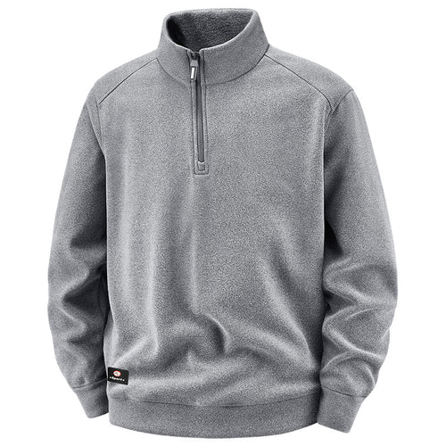 Herren Atmungsaktiver Microfleece-Halbreißverschluss-Pullover mit Stehkragen und Raglanärmeln Drune