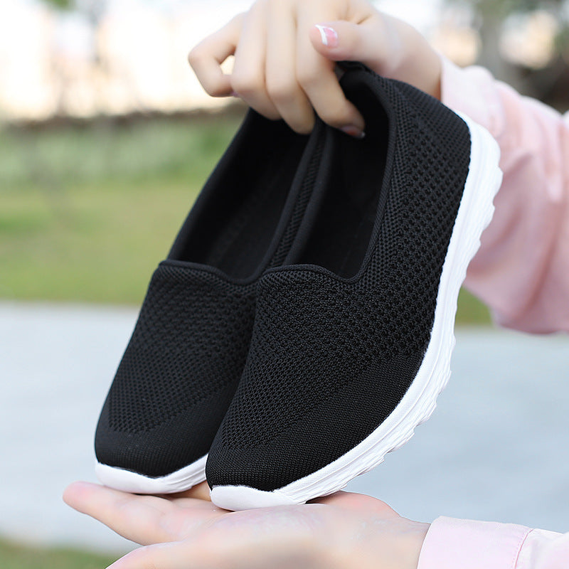 Damen nan leichter gestrickter Schlupfsneaker mit Glitzerfäden, elastischem Einstieg und flexibler Leichtsohle Drune