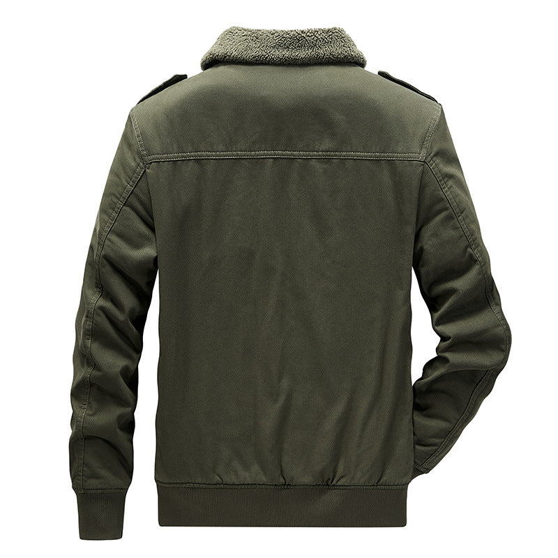Herren Utility-Flightjacke aus Baumwollmix mit Teddykragen und aufgesetzten Pattentaschen Drune