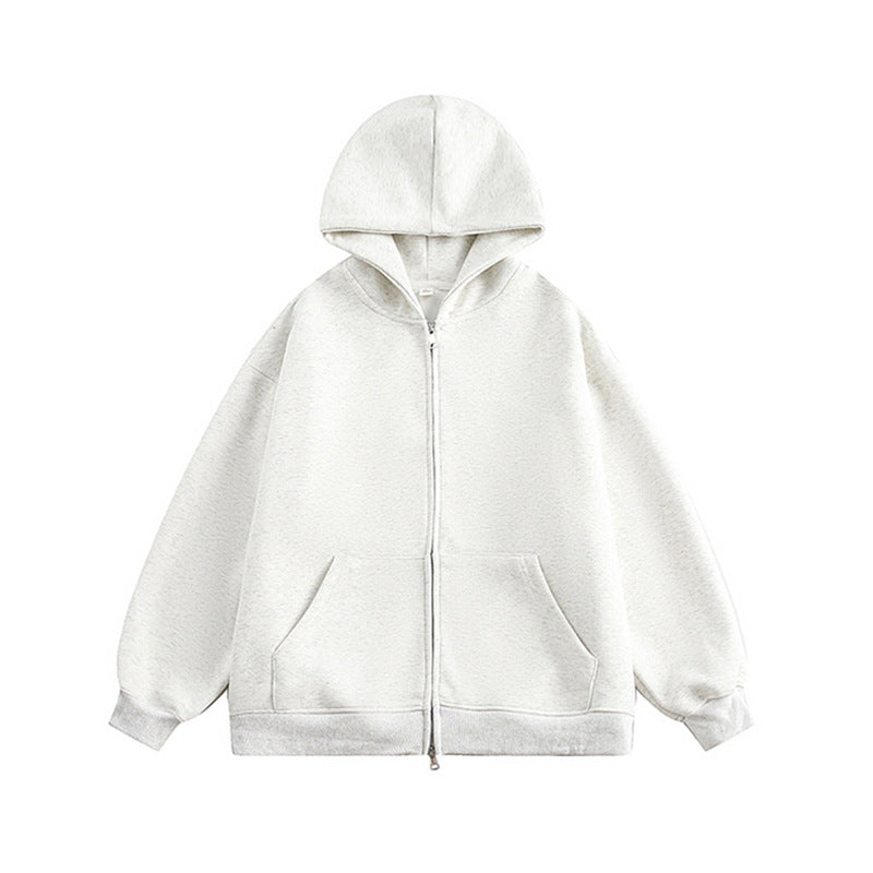 Unisex Oversize-Kapuzenjacke mit durchgehendem Reißverschluss und weichem Fleece-Innenfutter Drune