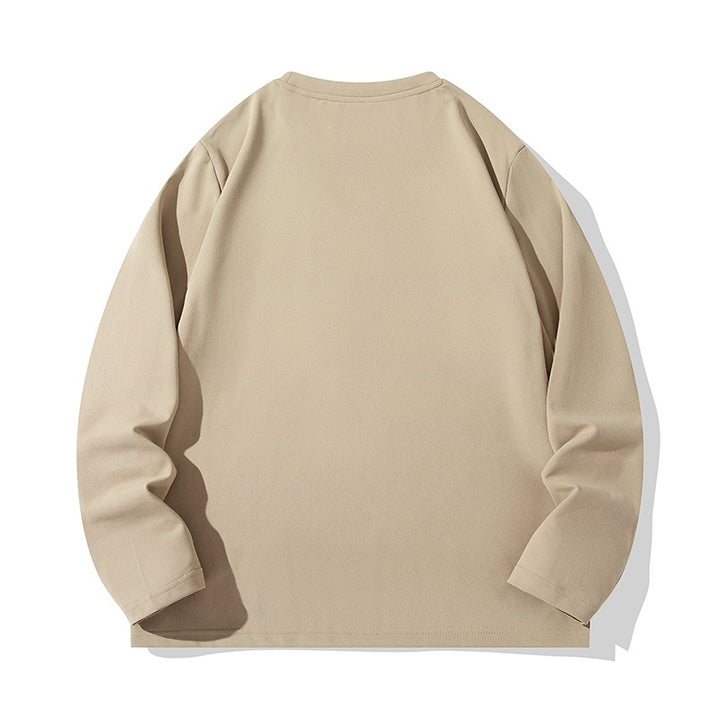 Unisex Oversize Langarm‑Sweatshirt mit Brustreißverschlusstasche und Rundhalsausschnitt Drune