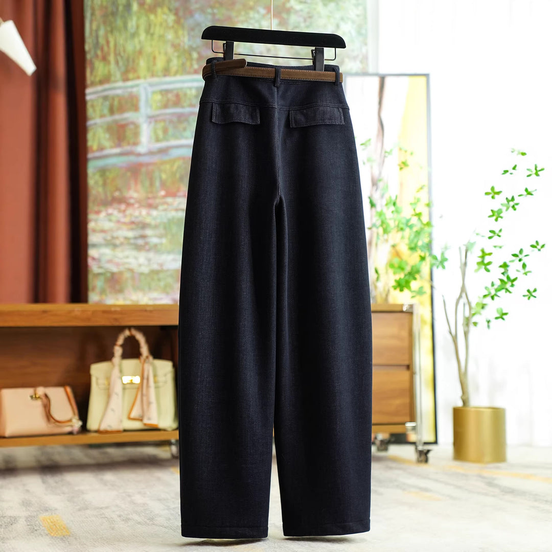 Damen Bequeme und modische Hose mit Gürtel Drune