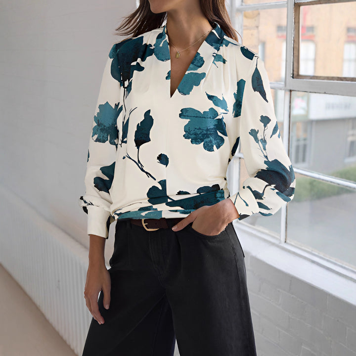 Damen Elegante Bluse mit floralem Muster Drune