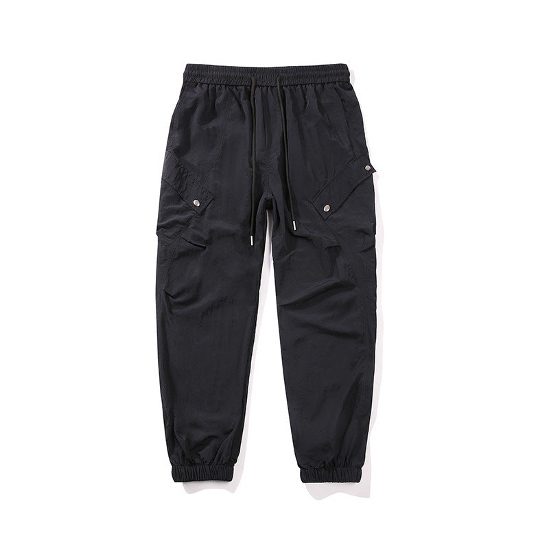 Herren utilitarische Cargo-Joggerhose mit Tunnelzugbund, Mehrfachtaschen und elastischem Knöchelabschluss Drune