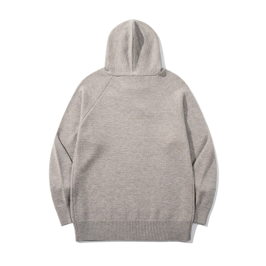 Unisex Strick-Kapuzenpullover mit Raglanärmeln und breitem Rippenbund Drune